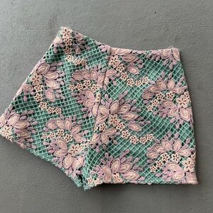 Entro Green and Pink Floral Women Shorts